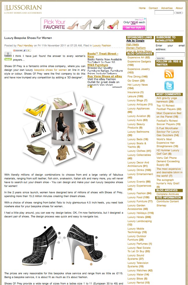 Custom shoes in Lussorian Blog